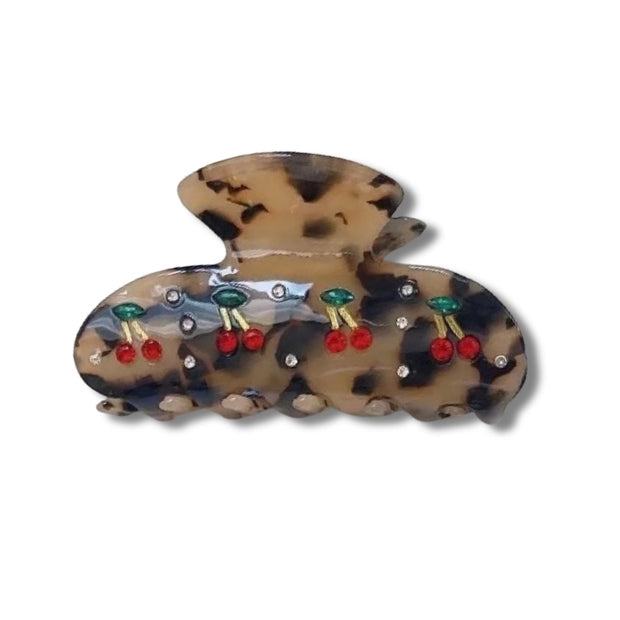 Cherry Pie Rhinestone Clip - Tortoise-The Shop Laguna Beach