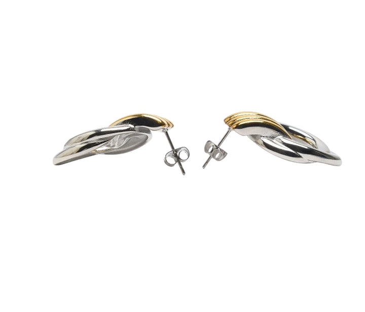 HOOP LA Double Knotted Two-Tone Door Knocker Earrings-The Shop Laguna Beach