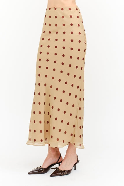 KEEN THE LABEL Misty Polka Dot Midi Skirt-The Shop Laguna Beach
