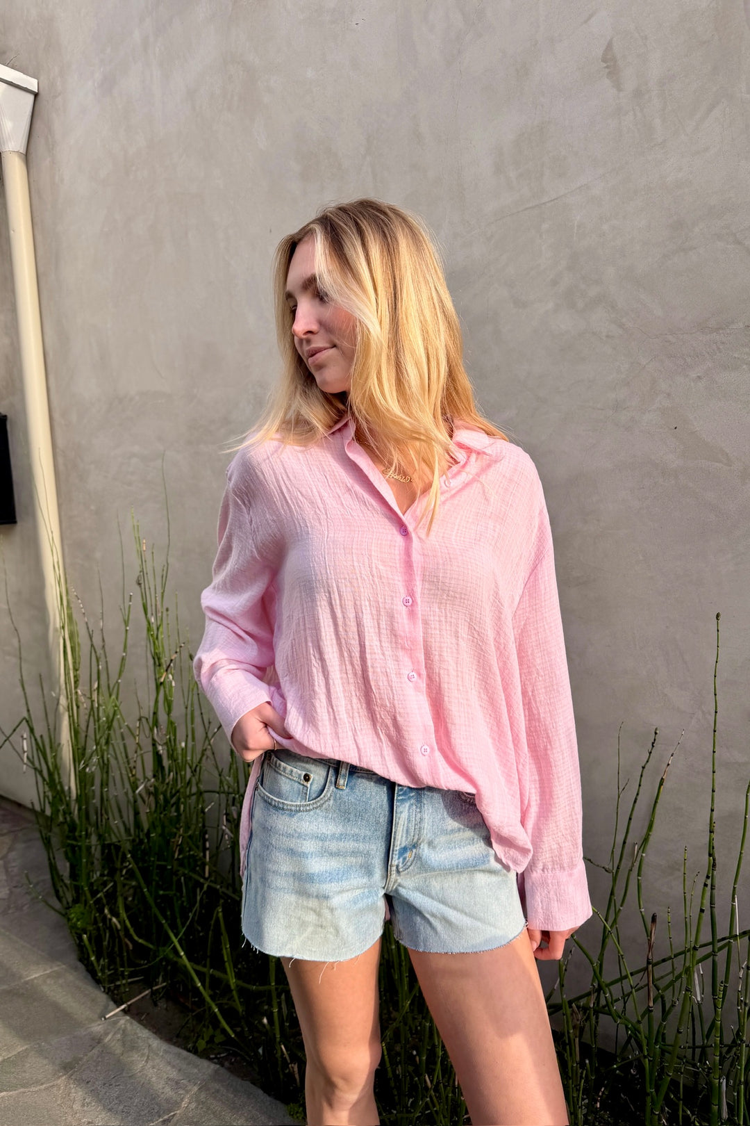 KEEN THE LABEL Linnea Sheer Button-Up Shirt-The Shop Laguna Beach