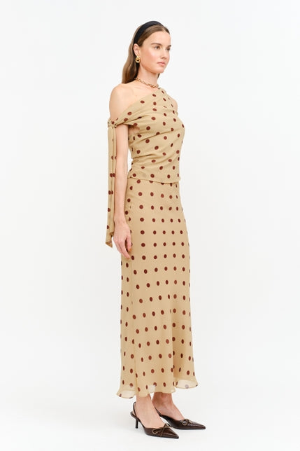 KEEN THE LABEL Misty Asymmetrical Polka Dot Top-The Shop Laguna Beach