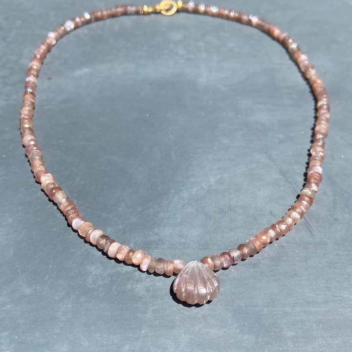 HEATHER KAHN Shell Beach Moonstone Necklace-The Shop Laguna Beach