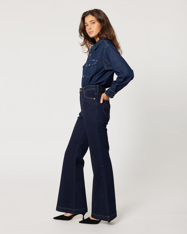 ROLLAS Eastcoast Dark Denim Flares - Ava-The Shop Laguna Beach