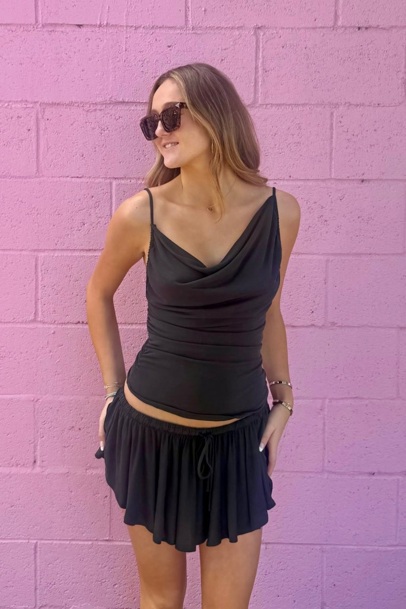 KEEN THE LABEL Krystle Cowl-Neck Tank-The Shop Laguna Beach