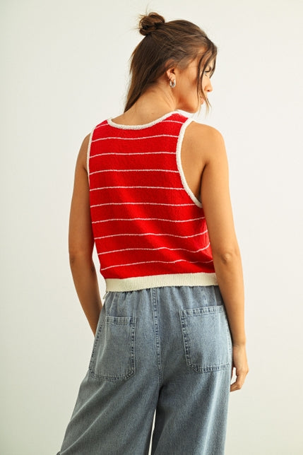 KEEN THE LABEL Ranie Stripe Knit Tank-The Shop Laguna Beach
