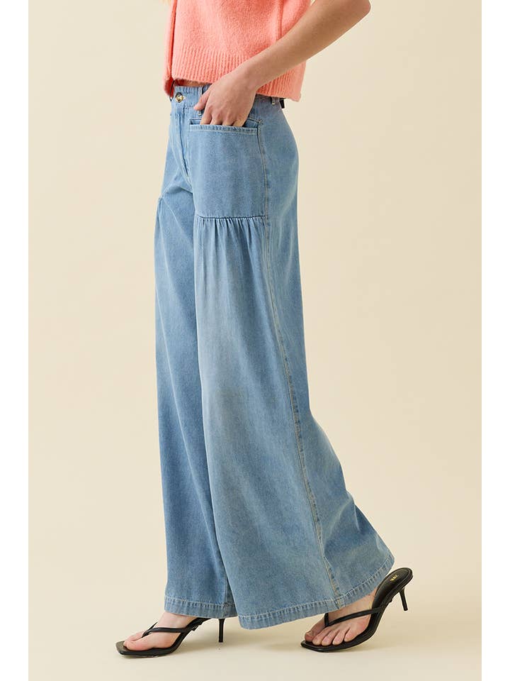 KEEN THE LABEL Kayden Relaxed Wide-Leg Denim Pant