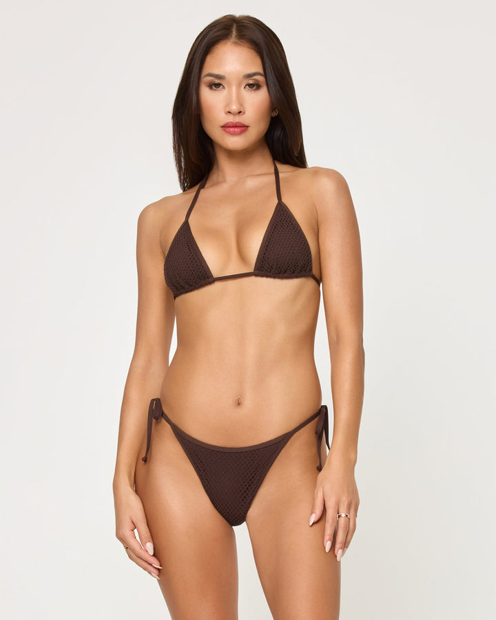 *Online Exclusive* <br> LSPACE Levy Tie-Side Bottom - Espresso-The Shop Laguna Beach