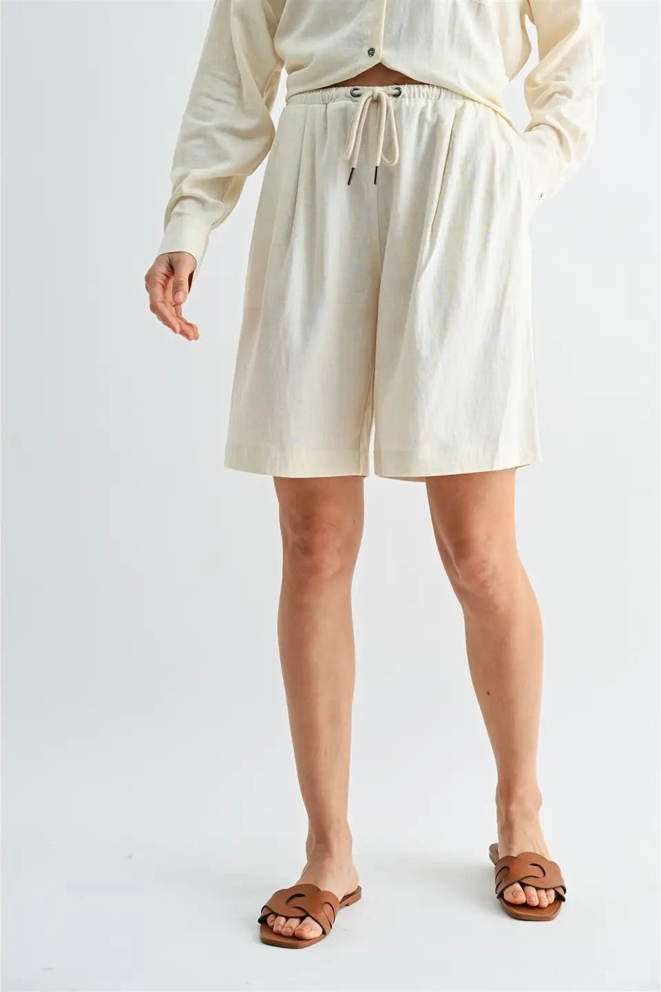 KEEN THE LABEL Ivie Long Linen Short-The Shop Laguna Beach
