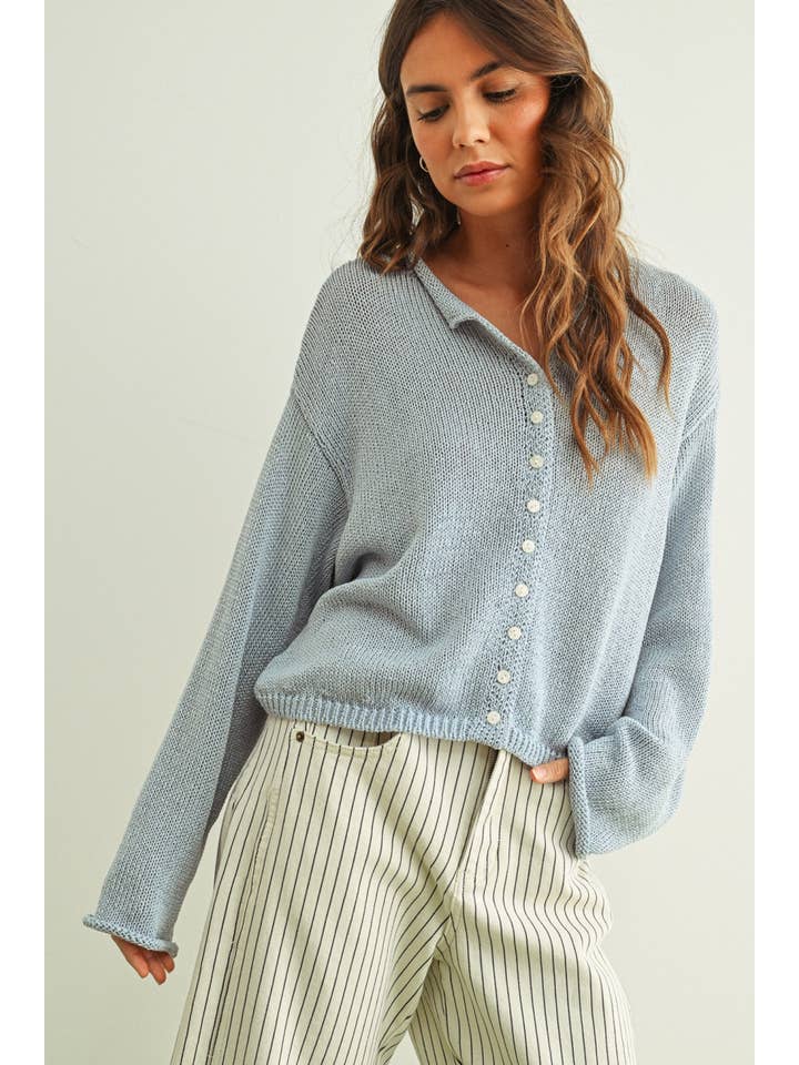 KEEN THE LABEL Hadley Rolled-Edge Cardigan - More Colors Available-The Shop Laguna Beach