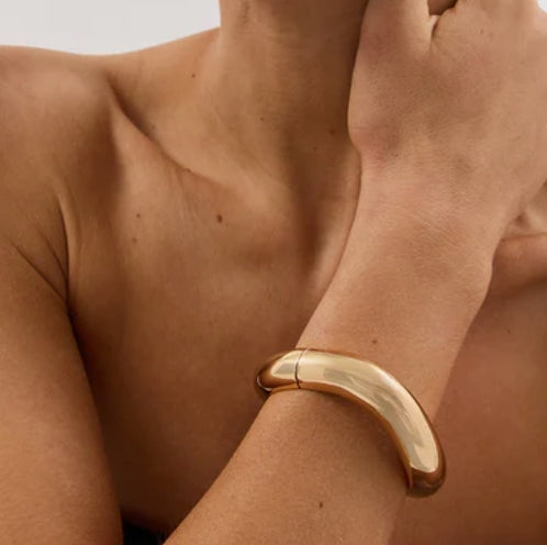 HOOP LA Editorial Hinge Bracelet - Gold-The Shop Laguna Beach