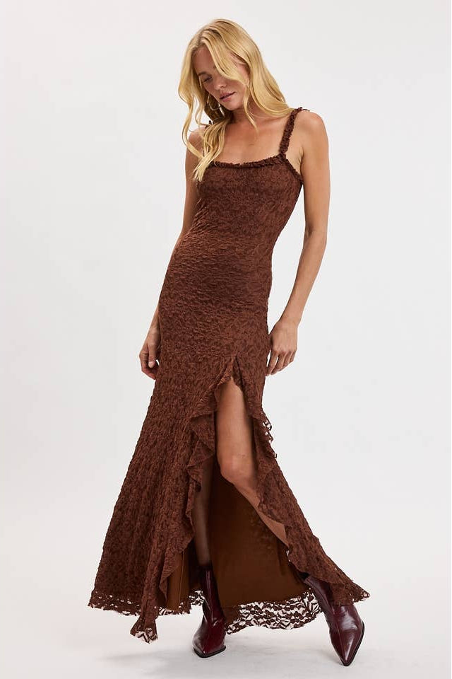 KEEN THE LABEL Marina Lace Slit Maxi Dress