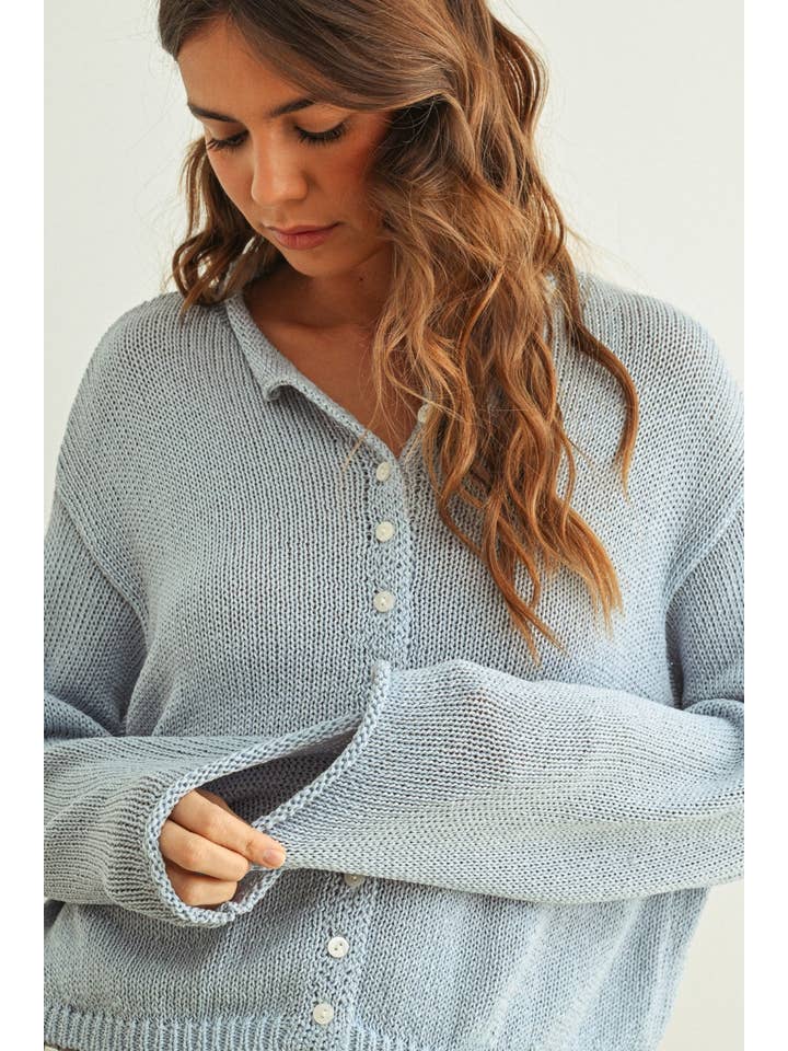 KEEN THE LABEL Hadley Rolled-Edge Cardigan - More Colors Available-The Shop Laguna Beach