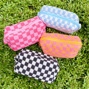 ELLISON + YOUNG Check Yourself Knit Cosmetic Bag - More Colors Available-The Shop Laguna Beach