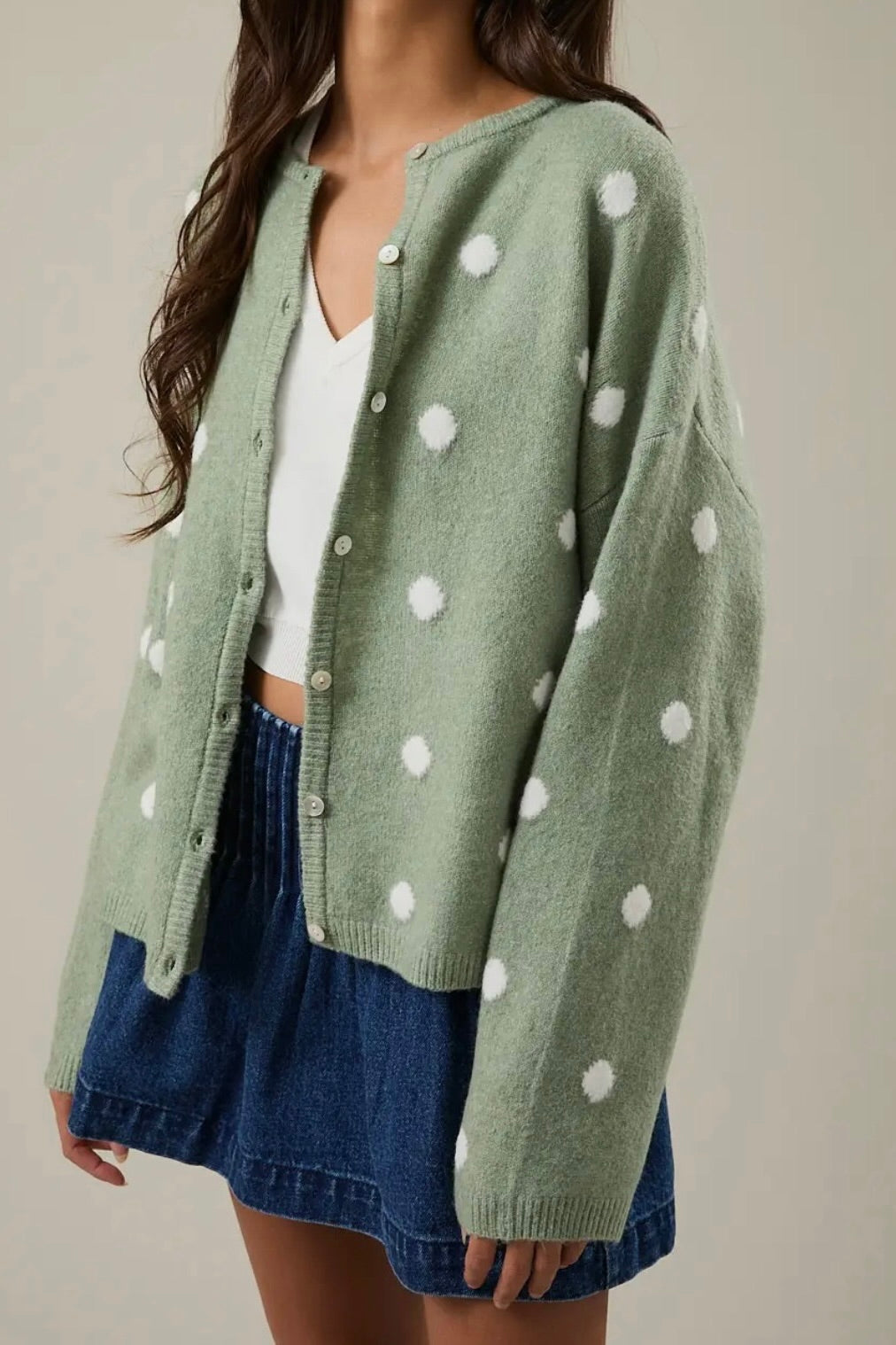 KEEN THE LABEL Acacia Polka Dot Cardigan-The Shop Laguna Beach