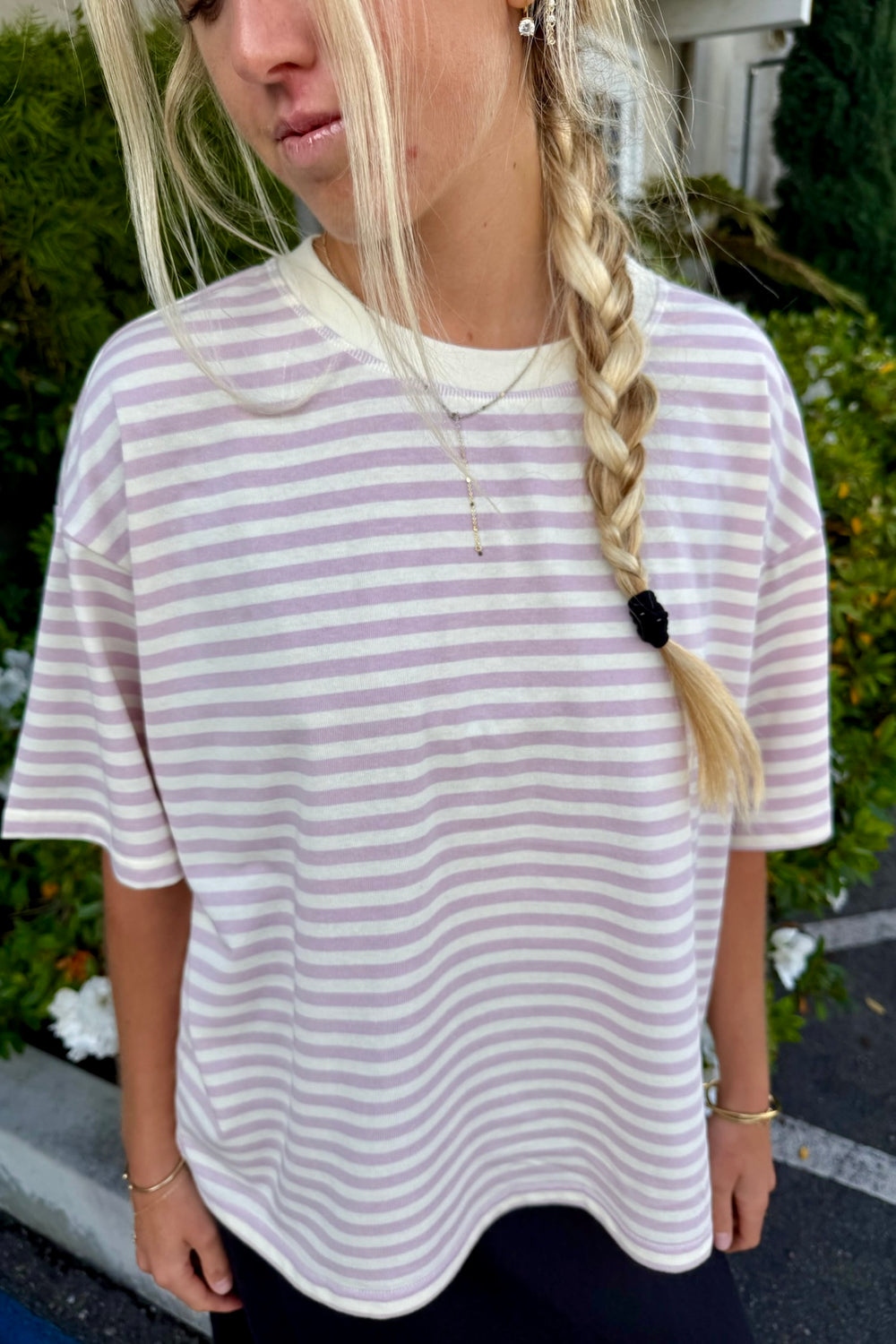 KEEN THE LABEL Katya Oversized Stripe Boxy Tee-The Shop Laguna Beach