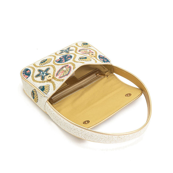 Sunlit Shore Beaded Shoulder Bag-The Shop Laguna Beach