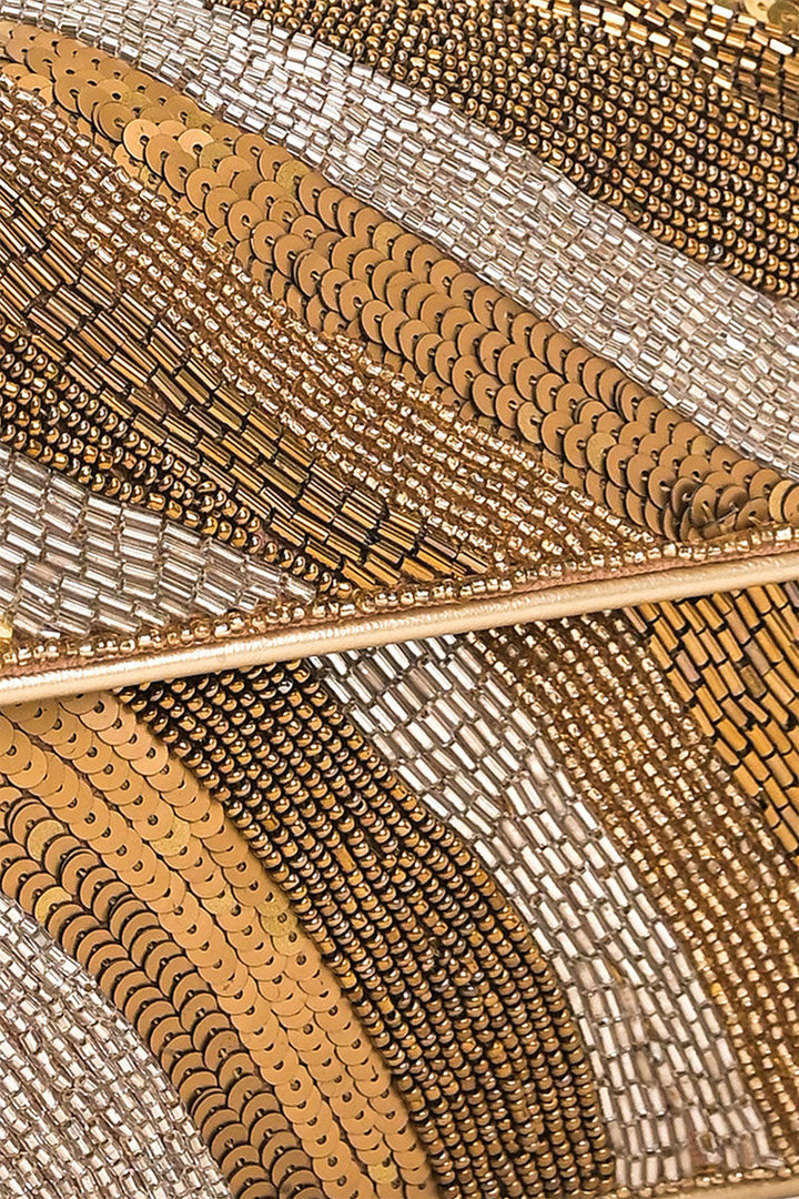 Golden Glam Beaded Shoulder Bag-The Shop Laguna Beach