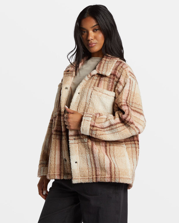 BILLABONG Sundown Plaid Sherpa Jacket-The Shop Laguna Beach