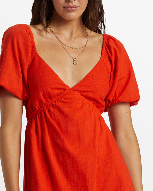 BILLABONG Love Fade Puff Sleeve Midi Dress-The Shop Laguna Beach