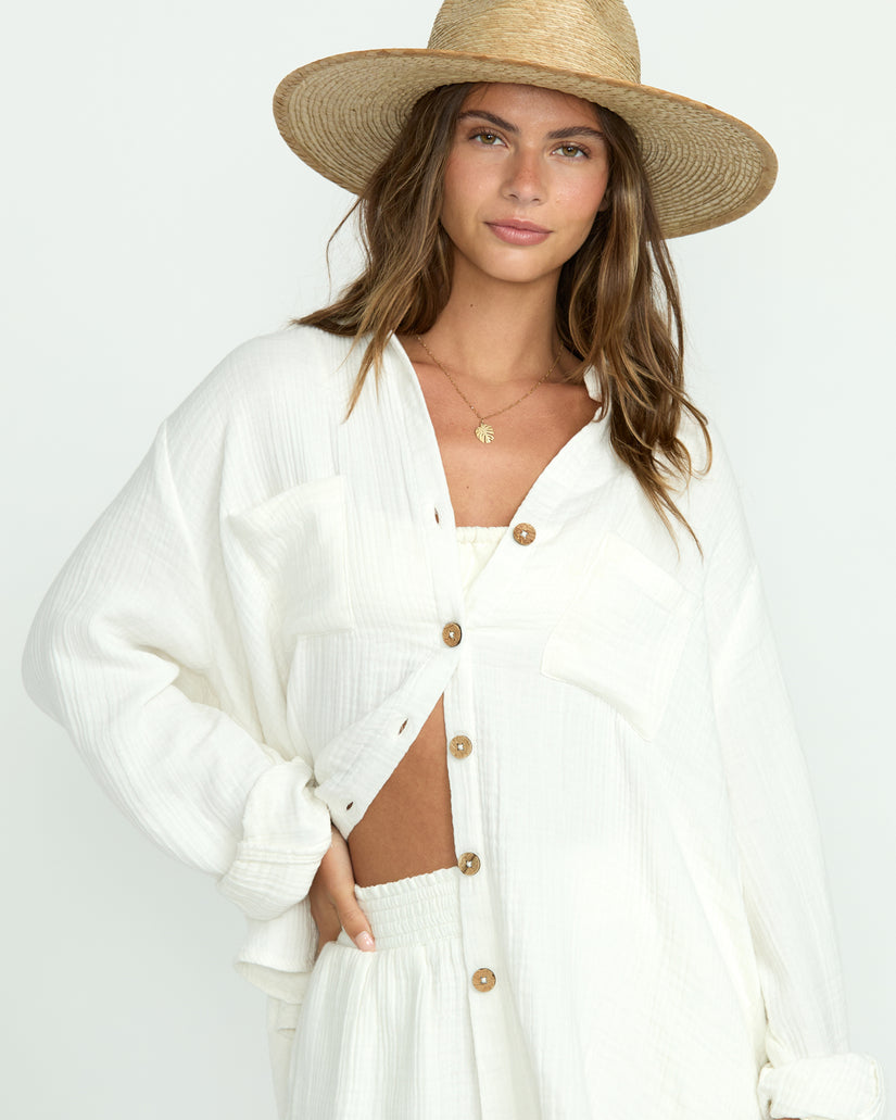 BILLABONG Sweet Swell Buttoned Gauze Shirt - More Colors Available-The Shop Laguna Beach