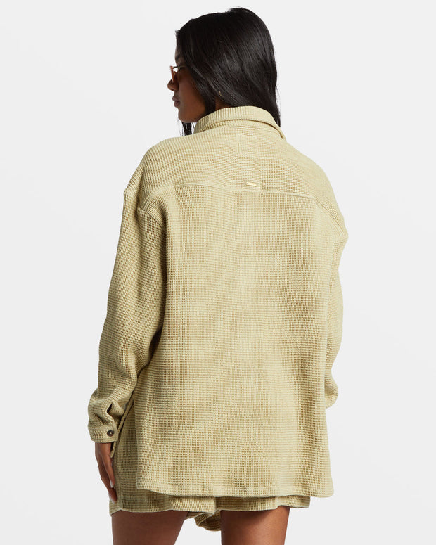 BILLABONG Odyssey Waffleknit Shacket Sweater-The Shop Laguna Beach