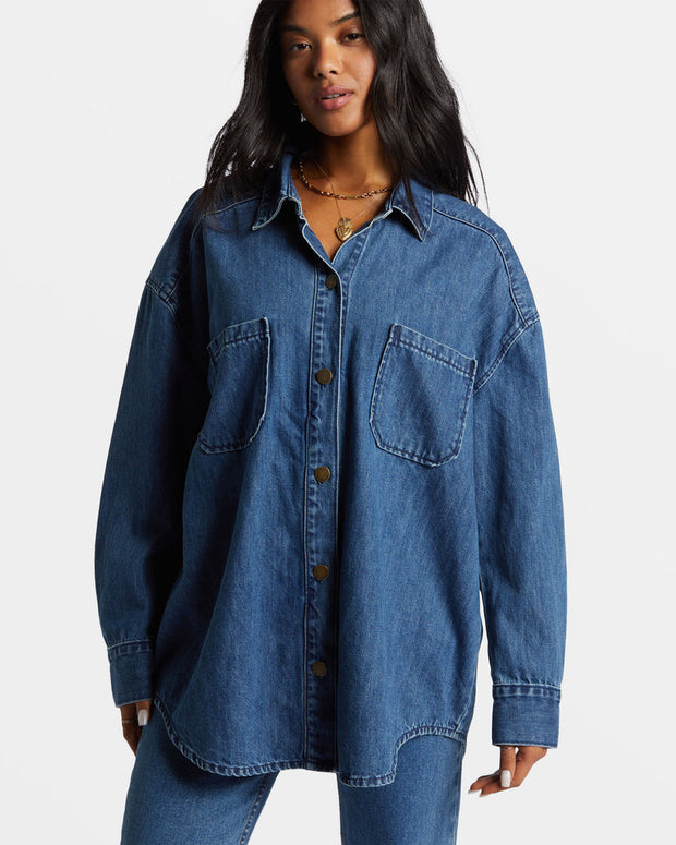 BILLABONG Deep Sea Denim Shacket-The Shop Laguna Beach