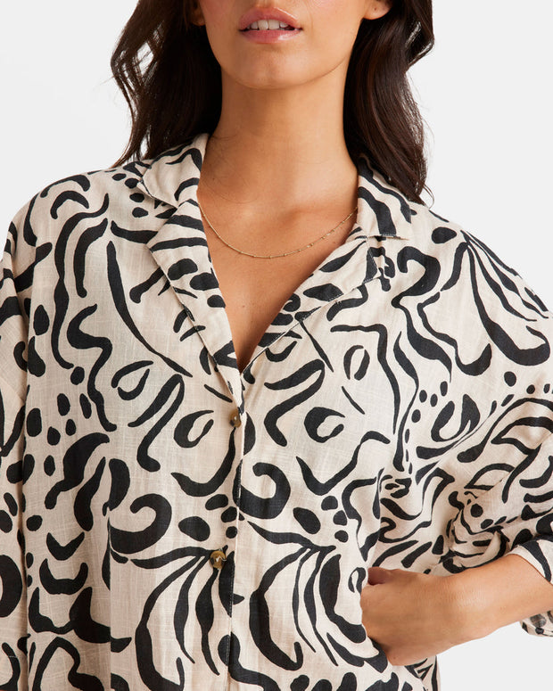 BILLABONG Beach Side Oversized Printed Shirt-The Shop Laguna Beach