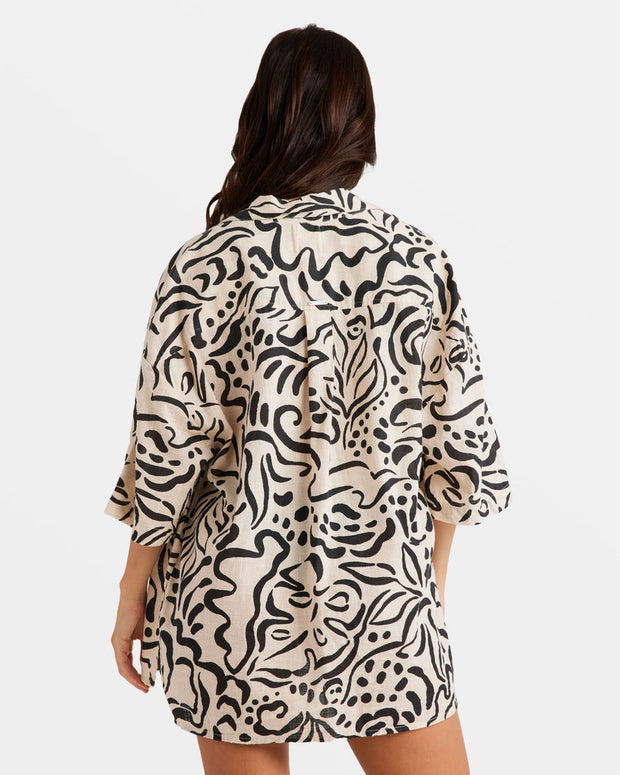 BILLABONG Beach Side Oversized Printed Shirt-The Shop Laguna Beach