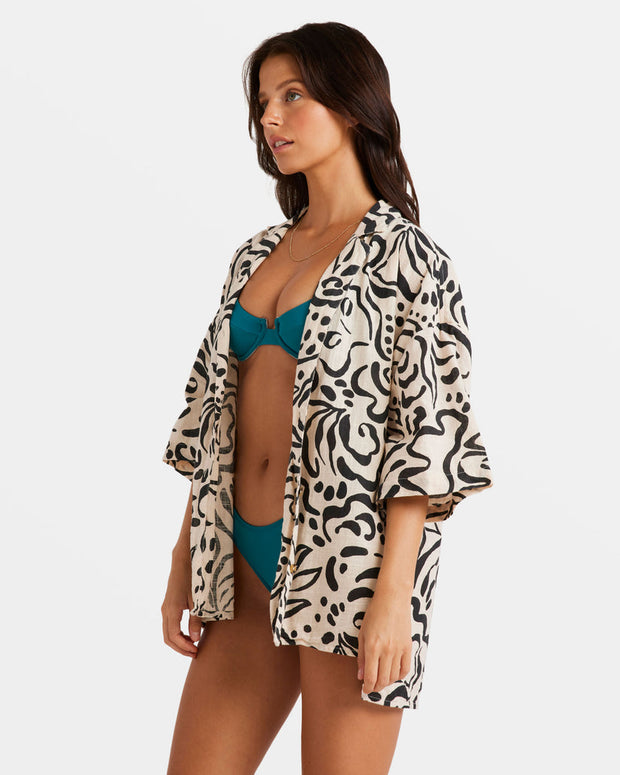 BILLABONG Beach Side Oversized Printed Shirt-The Shop Laguna Beach