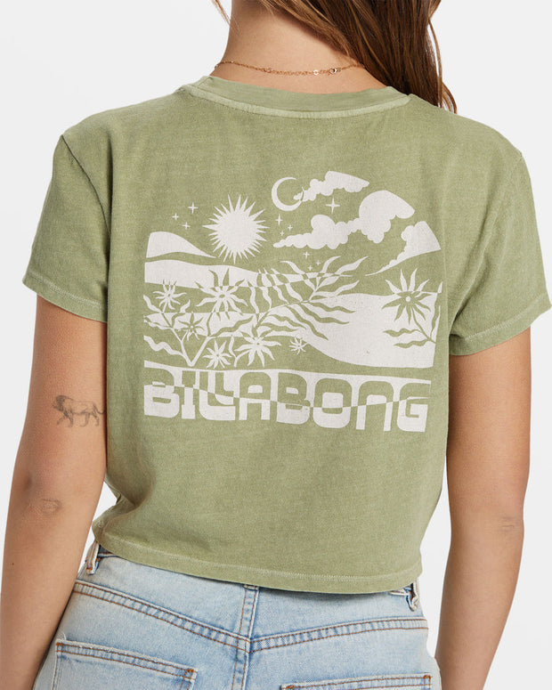 BILLABONG White Noise Crop Tee-The Shop Laguna Beach