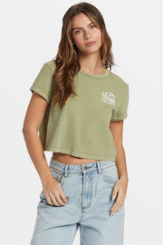 BILLABONG White Noise Crop Tee-The Shop Laguna Beach