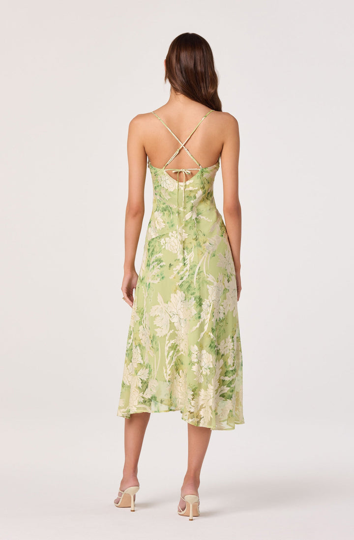 ASTR THE LABEL Gaia Velvet Burnout Midi Dress