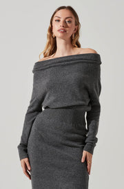 ASTR THE LABEL Cora Off Shoulder Midi Sweater Dress-The Shop Laguna Beach