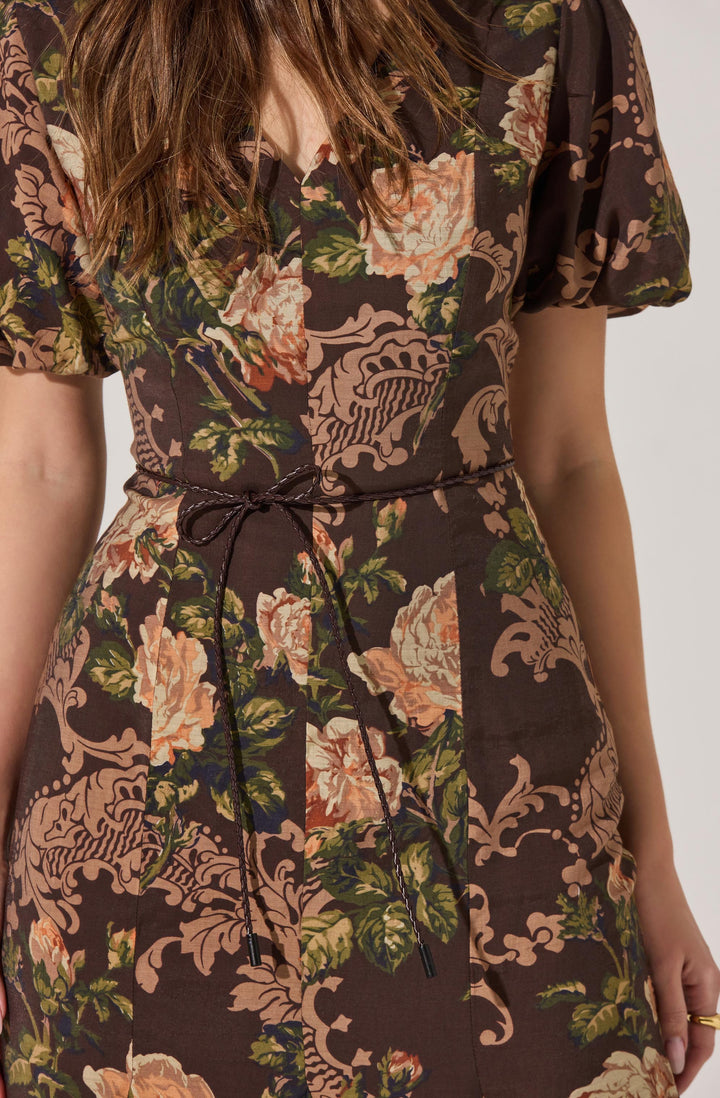 ASTR THE LABEL Lavena Puff-Sleeve Midi Dress-The Shop Laguna Beach