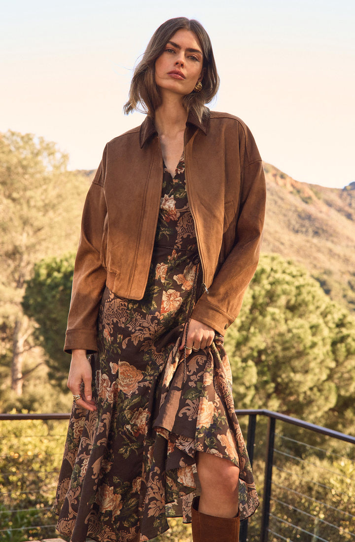 ASTR THE LABEL Lavena Puff-Sleeve Midi Dress-The Shop Laguna Beach