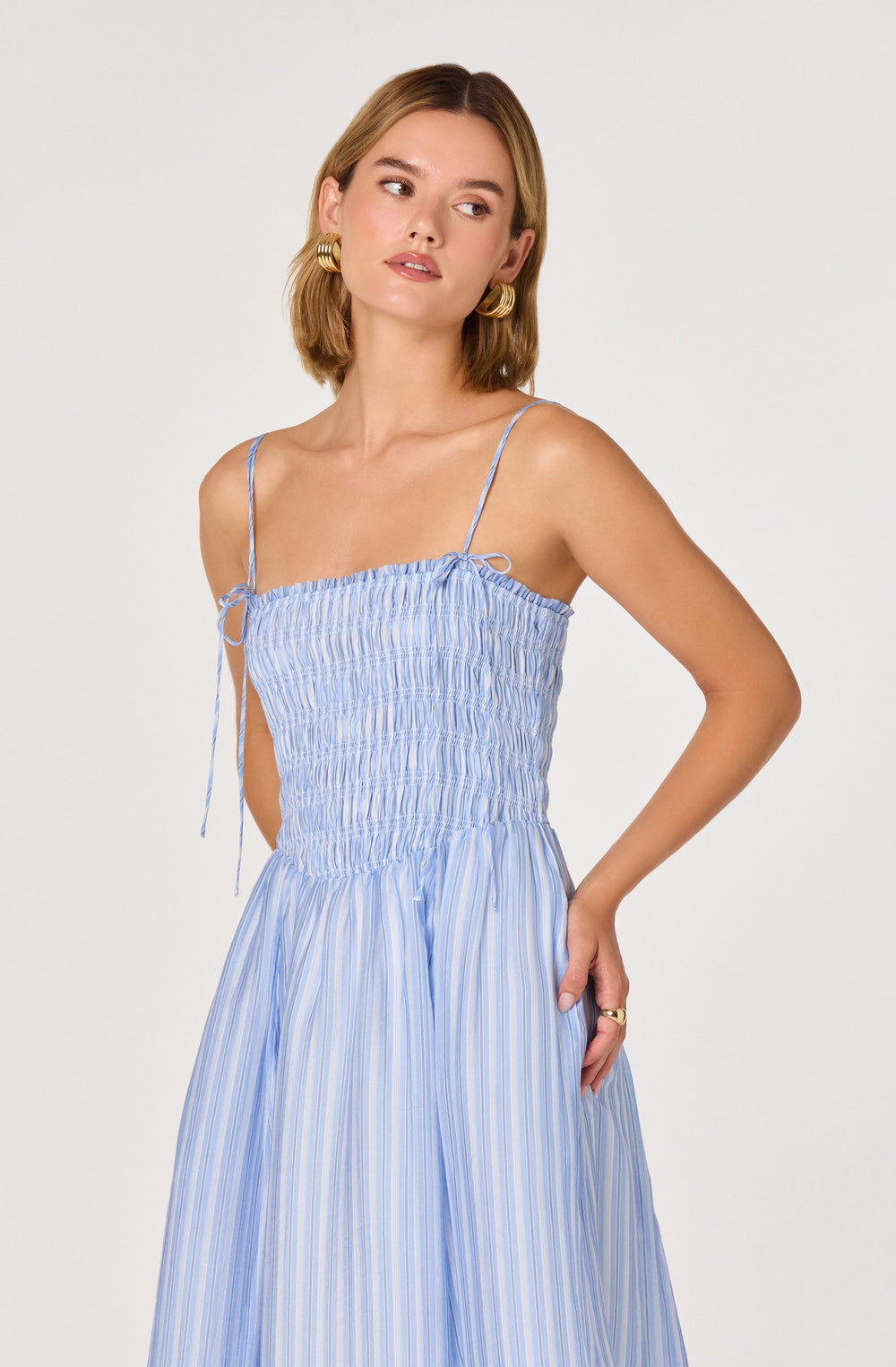 ASTR THE LABEL Lahela Smocked Midi Dress-The Shop Laguna Beach