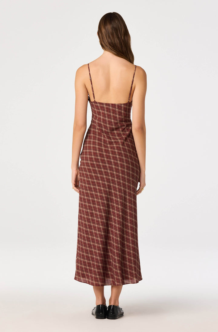 ASTR THE LABEL Carin Plaid Midi Dress