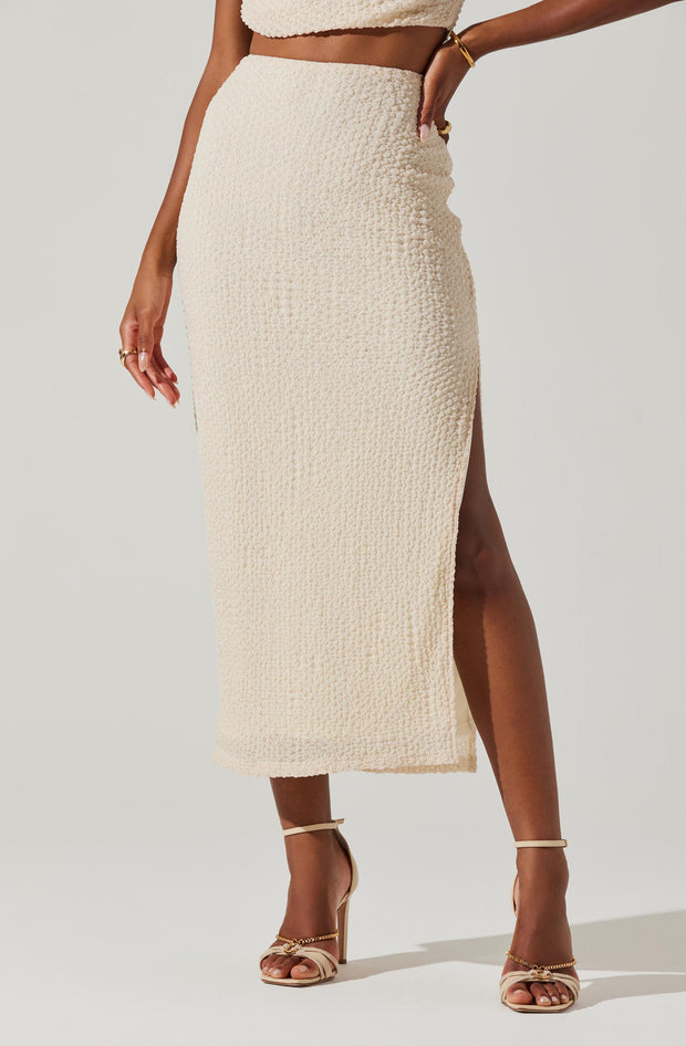 ASTR THE LABEL Keely Textured Midi Skirt-The Shop Laguna Beach