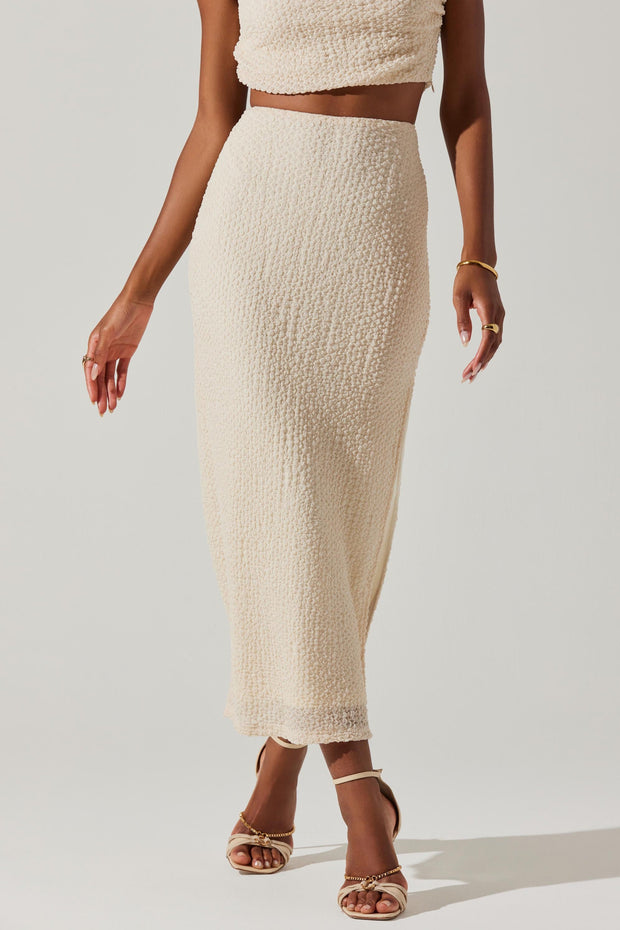 ASTR THE LABEL Keely Textured Midi Skirt-The Shop Laguna Beach