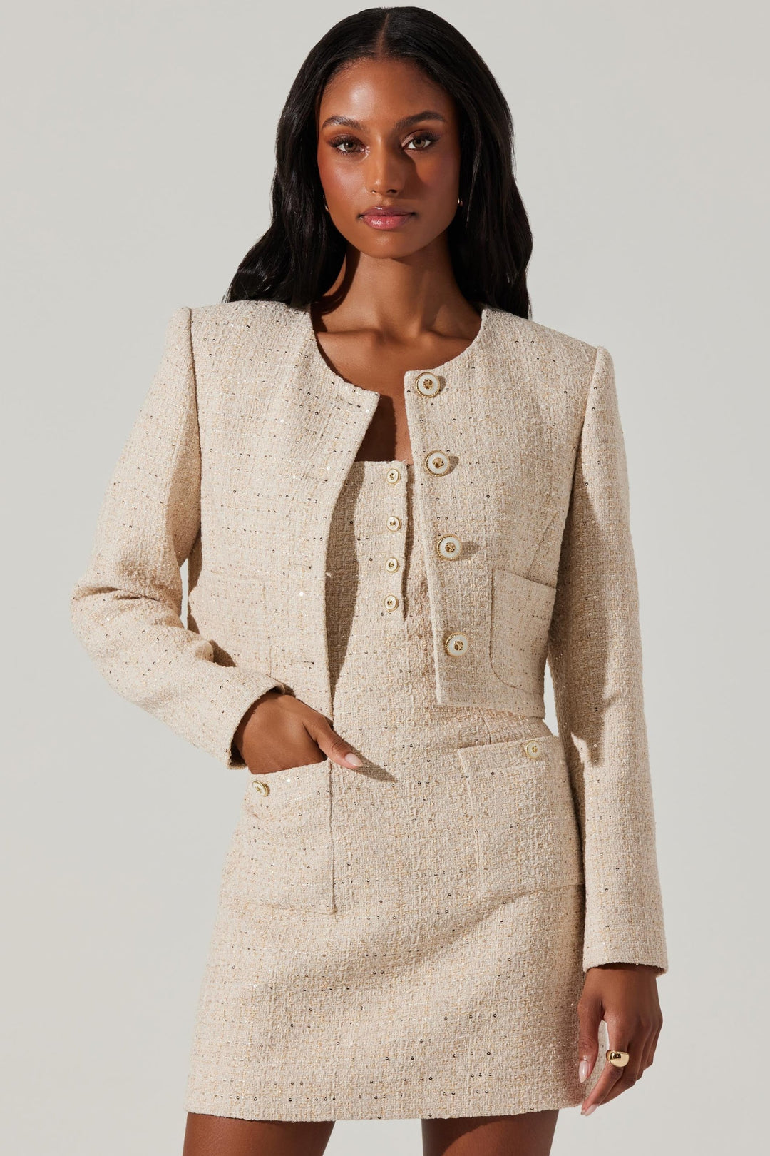 Cream tweed jacket hotsell