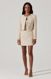 ASTR THE LABEL Milena Tweed Crop Jacket-The Shop Laguna Beach