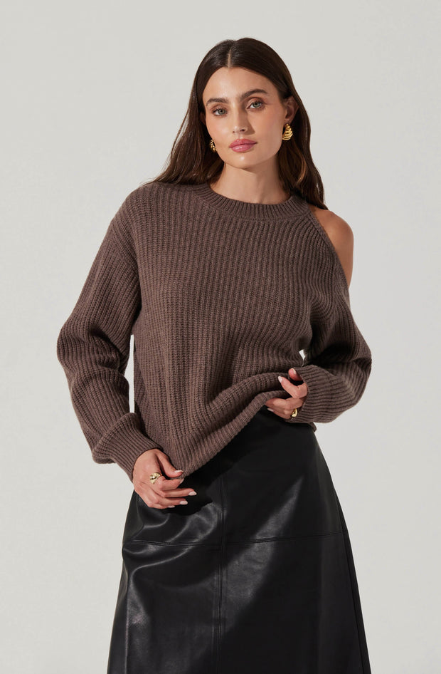 ASTR THE LABEL Millicent Cold-Shoulder Sweater