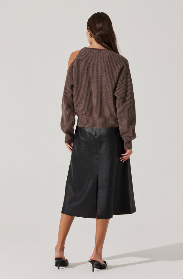 ASTR THE LABEL Millicent Cold-Shoulder Sweater