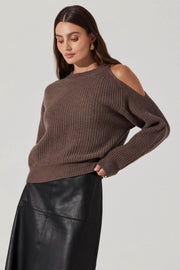 ASTR THE LABEL Millicent Cold-Shoulder Sweater-The Shop Laguna Beach