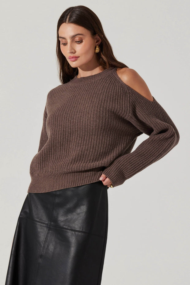 ASTR THE LABEL Millicent Cold-Shoulder Sweater