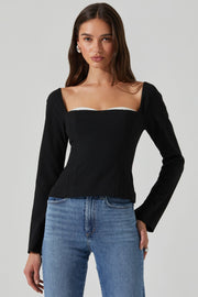 ASTR THE LABEL Whitley Peekaboo Contrast Top-The Shop Laguna Beach