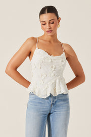 ASTR THE LABEL Everli Appliqué Peplum Top-The Shop Laguna Beach