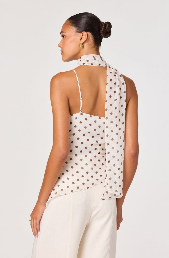 ASTR THE LABEL Adrie Asymmetrical Chiffon Scarf Top-The Shop Laguna Beach
