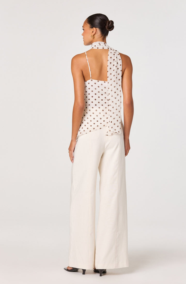 ASTR THE LABEL Adrie Asymmetrical Chiffon Scarf Top-The Shop Laguna Beach