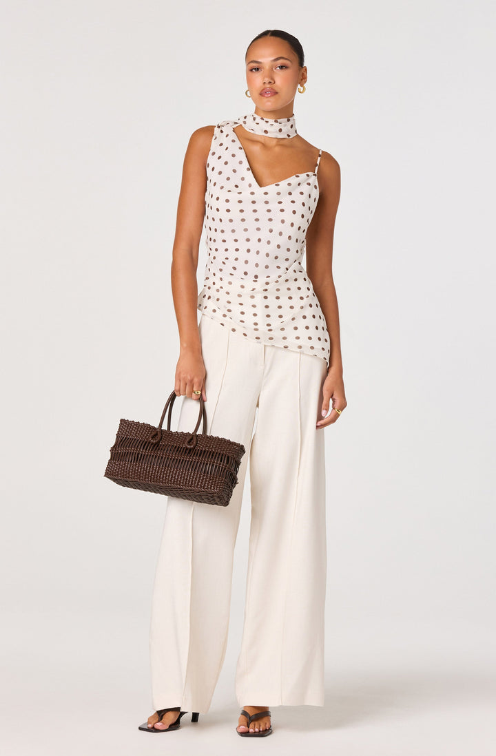 ASTR THE LABEL Adrie Asymmetrical Chiffon Scarf Top-The Shop Laguna Beach